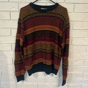 Vintage 80s 90s Reed St James Multicolor Patterned Lightweight Sweater Men's L